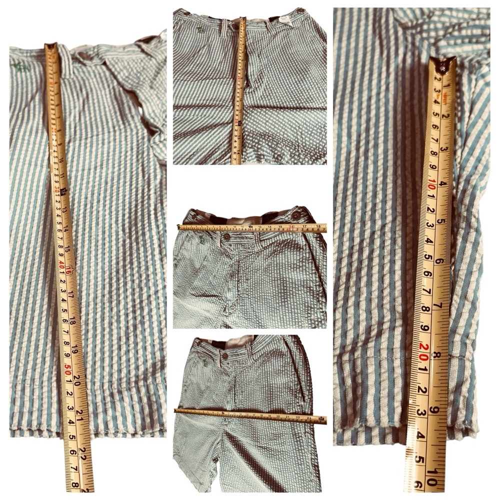 Abercrombie & Fitch Seersucker Shorts Blue White Stripe Adjustable Waist 30 - Picture 6 of 6